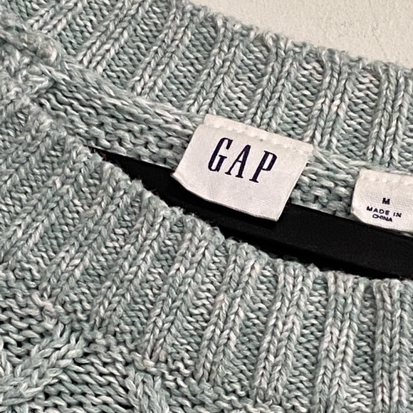 Gap Cotton Knit Sweater Heather Mint Green size M - Picture 5 of 8